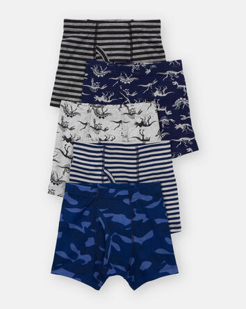Toddler Boy 5-Pack Dinosaur Animal Print Boxer Brief Underwear, 