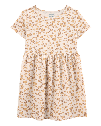 Toddler Girl Cheetah Animal Print Short-Sleeve Dress, 