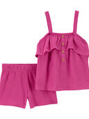 Pink Toddler 2-Piece Crinkle Jersey Outfit Set | carters.com