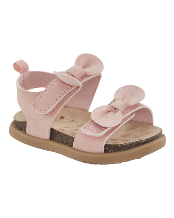 Baby Every Step® First Walker Bow Faux Cork Sandals - Pink, 