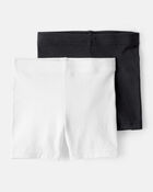 Toddler Girl 2-Pack Tumbling Shorts - Black/White, image 1 of 8 slides