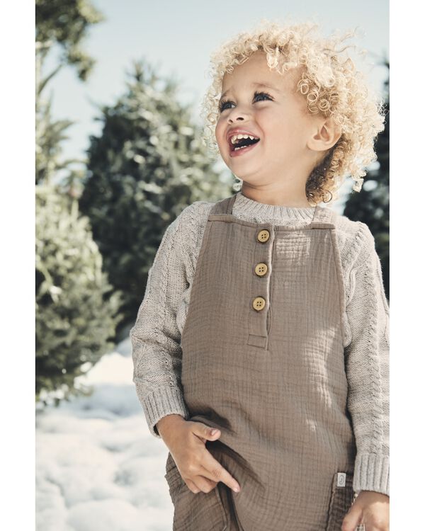 Happy Otter Toddler Organic Cotton Gauze Overalls