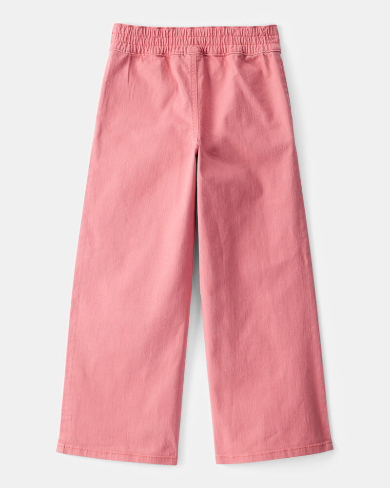 Kid Twill Wide Leg Pants - Pink, image 2 of 4 slides