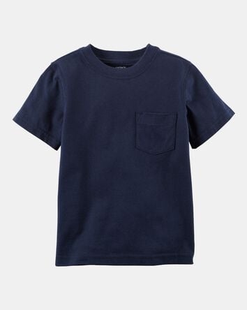 Baby Solid Short-Sleeve Pocket Tee - Navy, 
