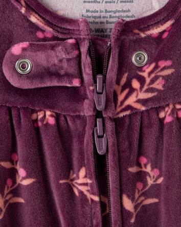 Baby Girl 2-Piece Floral DreamPlush Long-Sleeve Snug Fit Sleep & Play Pajamas - Maroon, 