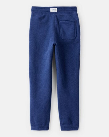 Boys Solid Fleece Drawstring Joggers - Blue, 