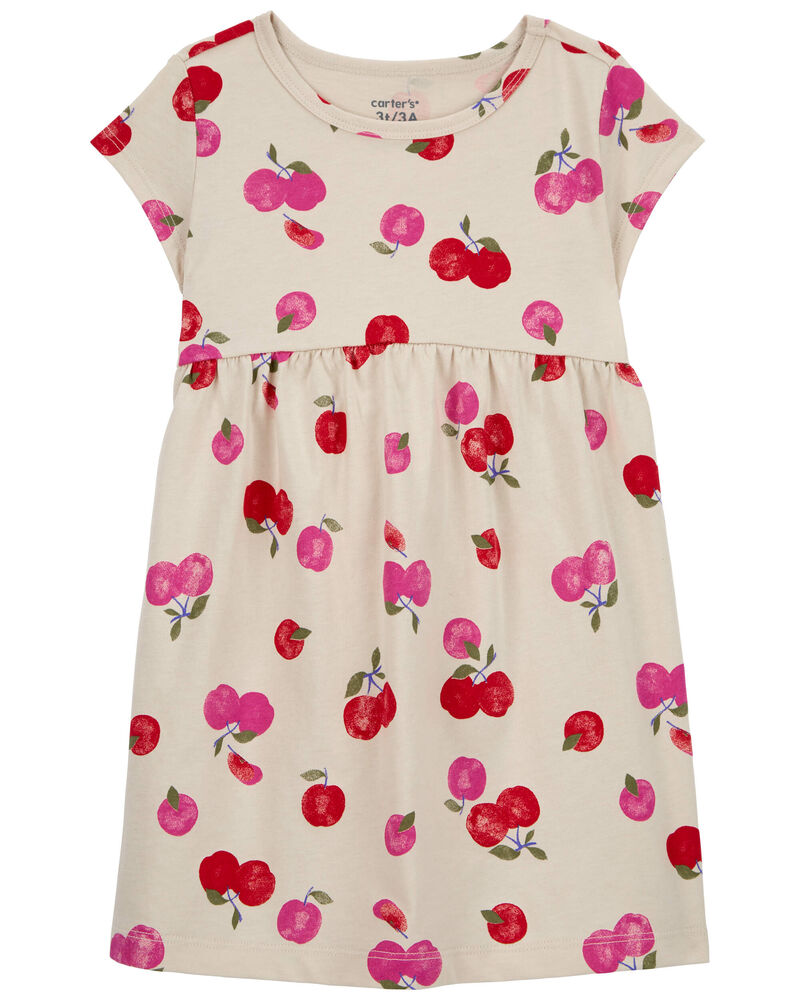 Toddler Cherry Jersey Dress, image 1 of 4 slides