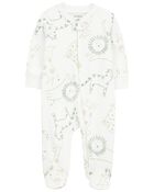 Baby Animal Print Zip-Up Cotton Sleep & Play Pajamas, image 1 of 4 slides