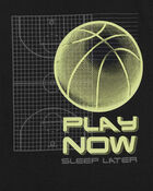 Kid 4-Piece Basketball 100% Snug Fit Cotton Pajamas, image 2 of 3 slides