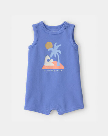 Baby 'Sunshine Chaser' Sleeveless Romper - Blue, 