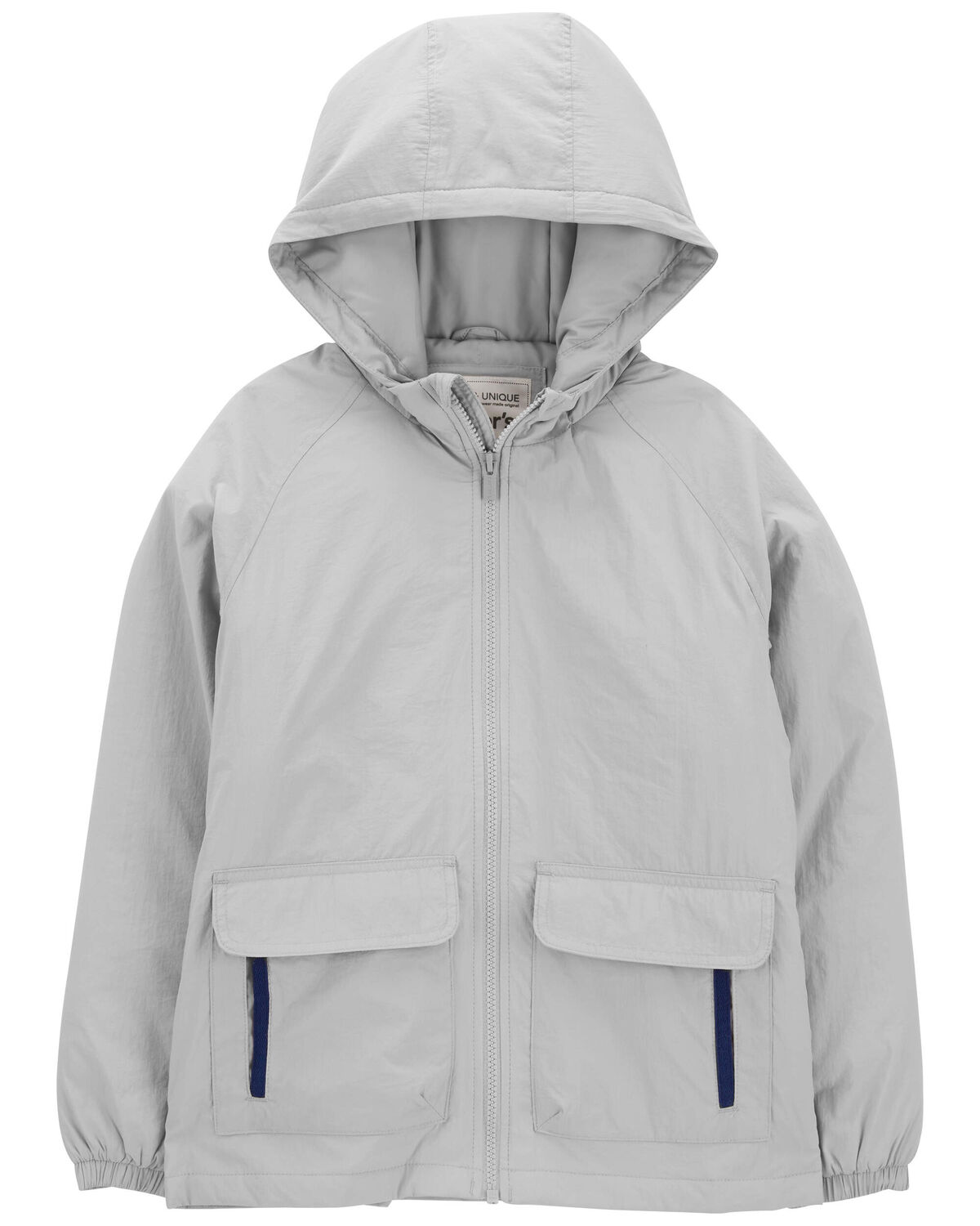 Solid Grey Crinkle Kid MidWeight FleeceLined Jacket