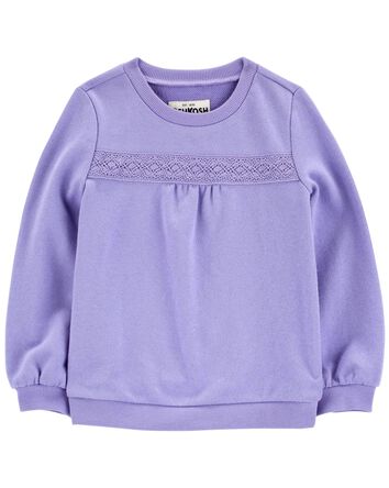 Toddler French Terry Eyelet Pullover, 
