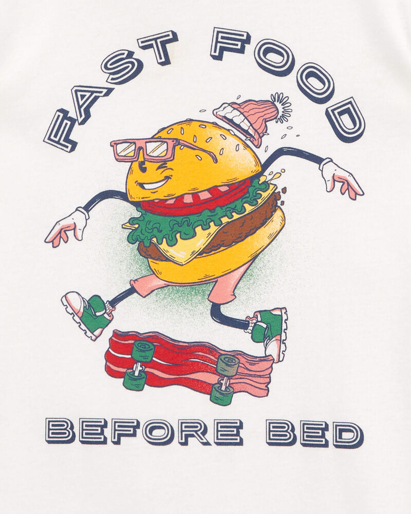Kid 4-Piece Fast Food Before Bed 100% Snug Fit Cotton Pajamas, image 2 of 4 slides