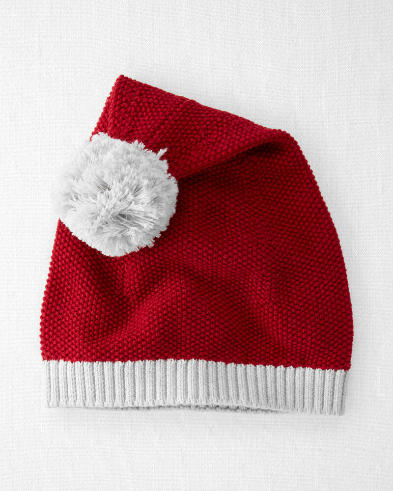 Toddler Organic Cotton Sweater Knit Santa Hat, image 1 of 4 slides