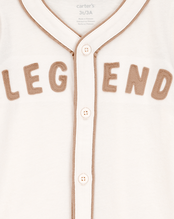 Baby Legend Baseball Vintage Button-Down Tee, 