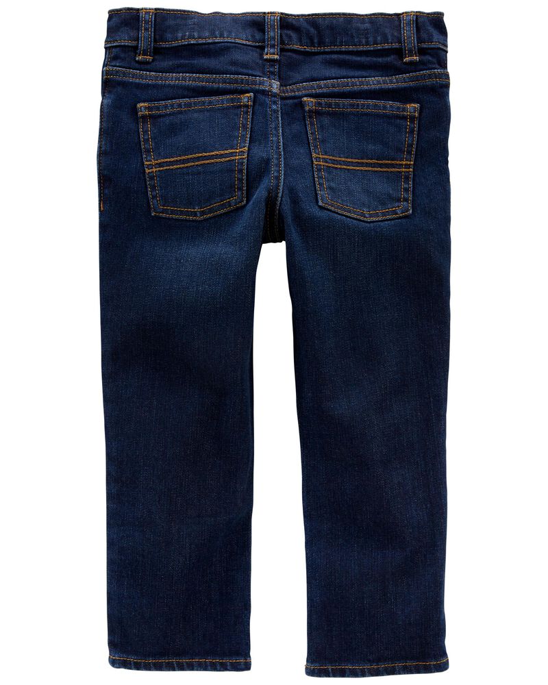 Toddler Straight Leg Dark Wash Jeans, image 2 of 2 slides