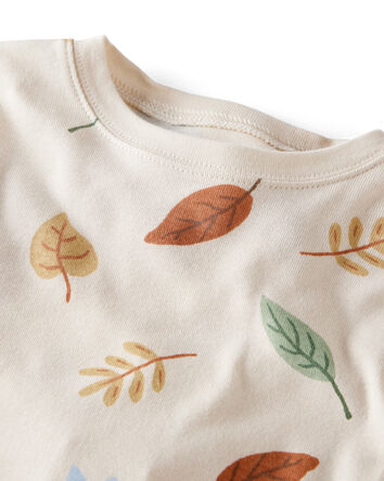 Baby Organic Cotton Pajamas in Autumn Leaves Print, 