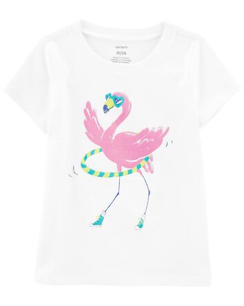 Kid Flamingo Hula Hoop Graphic Tee, 