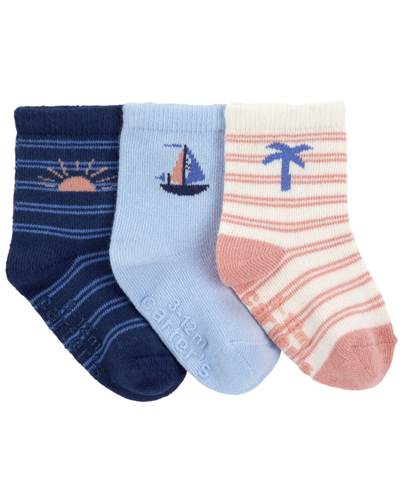 Baby 3-Pack Vacation Booties, image 1 of 2 slides