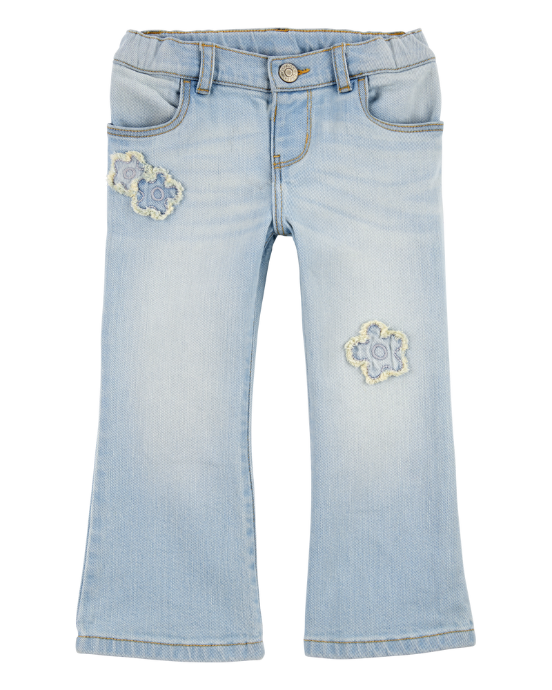 Toddler Patch Floral Iconic Denim Flare Jeans, image 1 of 5 slides