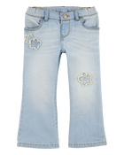 Toddler Patch Floral Iconic Denim Flare Jeans, image 1 of 5 slides