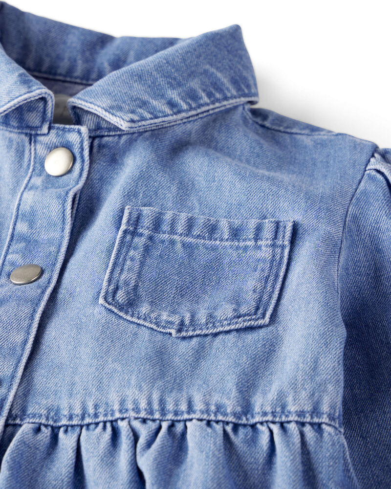 Baby Organic Cotton Chambray Dress, image 4 of 7 slides