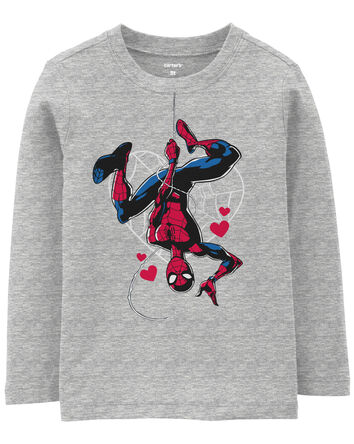 Toddler Spider-Man Valentine's Day Tee - Grey, 