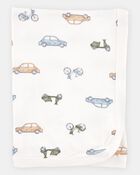 Baby Boy Cars PurelySoft Blanket - Ivory, image 1 of 3 slides