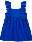 Blue - Baby Eyelet Ruffle Dress