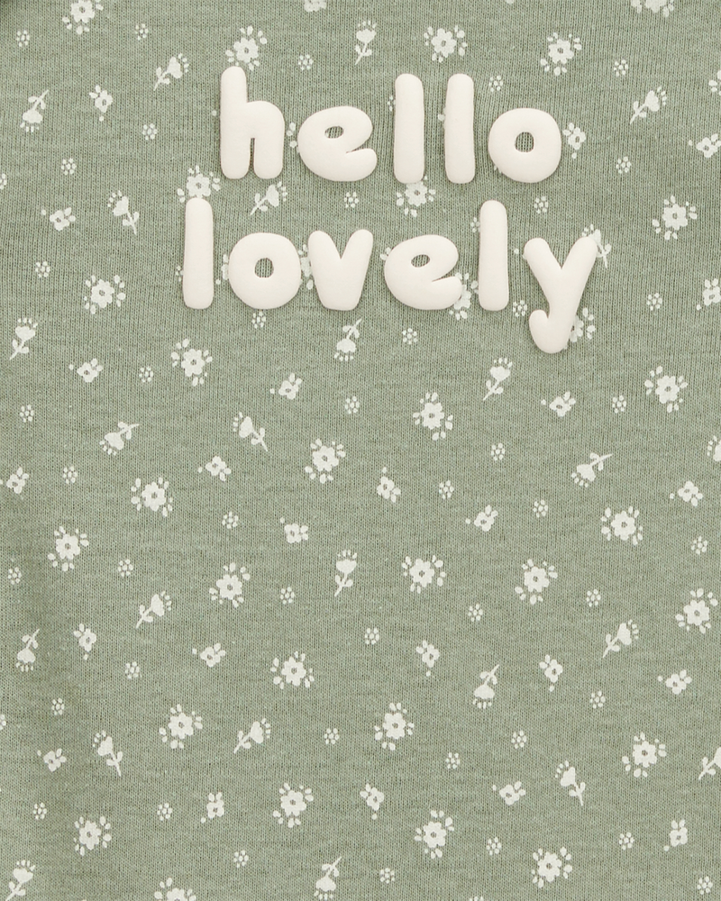 Baby Girl 5-Pack Floral Horses Short-Sleeve Cotton Bodysuits - Pink/Green, image 8 of 9 slides