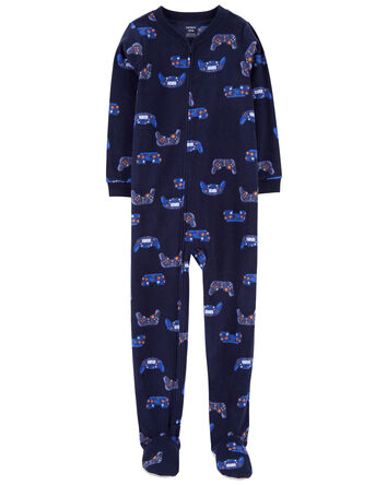 Kid 1-Piece Gamer Fleece Footie Pajamas, 