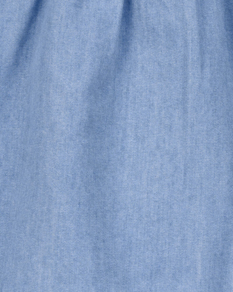 Kid Chambray Pull-On Shorts - Blue, image 3 of 4 slides