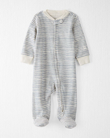 Baby Organic Cotton Sleep & Play Pajamas in Stripes, 