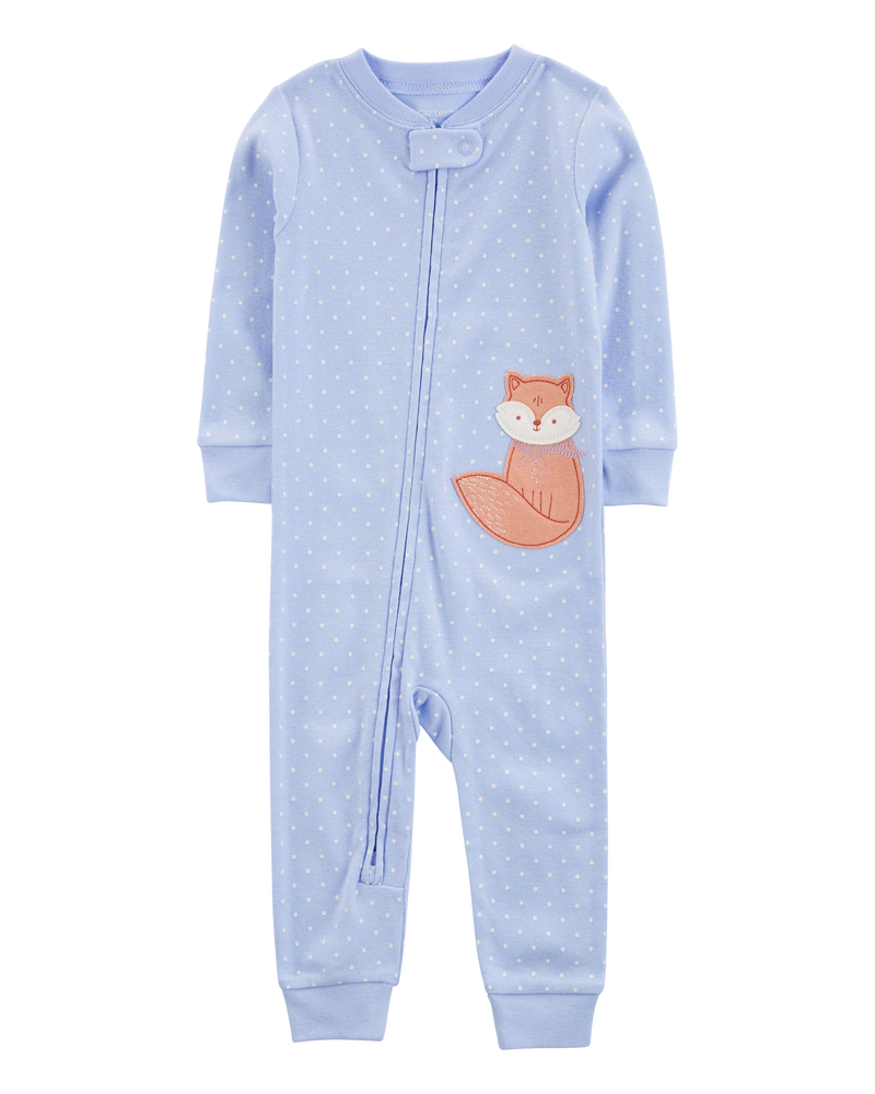 Toddler 1-Piece Fox 100% Snug Fit Cotton Footless Pajamas, image 1 of 4 slides