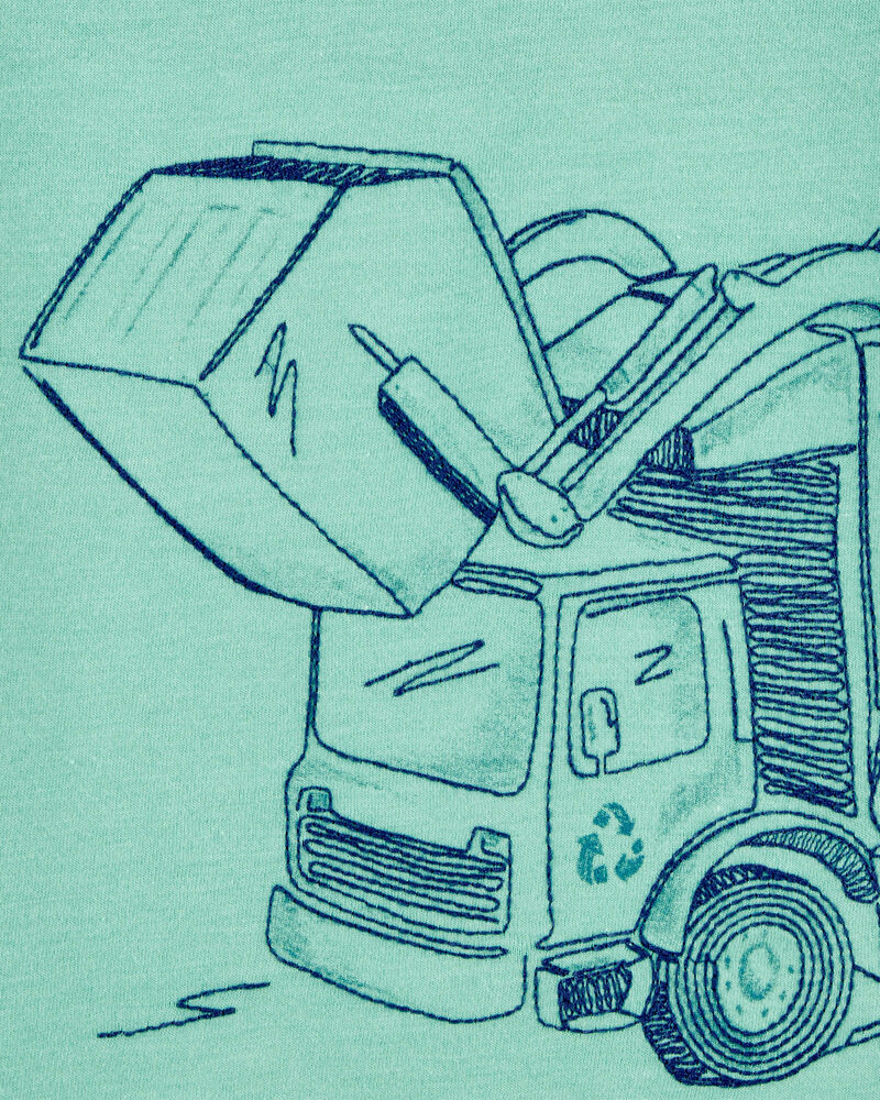 Baby Short-Sleeve Construction Tee - Green, image 2 of 3 slides