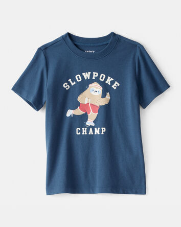 Toddler Boy "Slowpoke Champ" Short-Sleeve Graphic Tee - Blue, 
