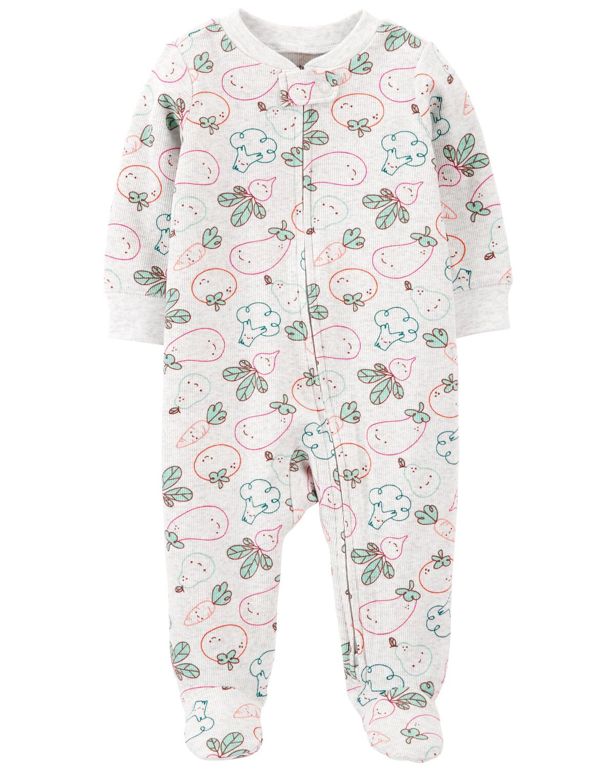 Heather Baby Veggies 2-Way Zip Cotton Sleep & Play Pajamas | carters.com