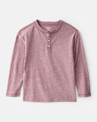 Boys Long-Sleeve Henley - Red, image 1 of 3 slides