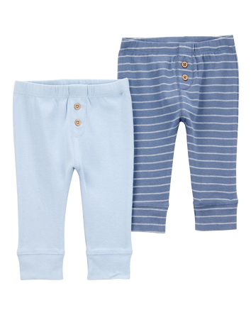 Baby 2-Pack Pull-On Cotton Pants, 
