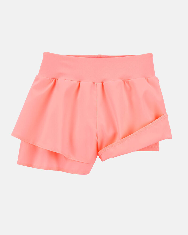 Kid 2-Piece Floral Active Twist Tank & Flowy Layered Flip Short Set - Coral, image 8 of 8 slides