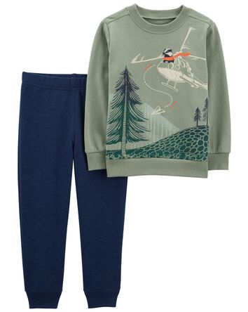 Baby 2-Piece Helicopter Pullover & Jogger Set, 