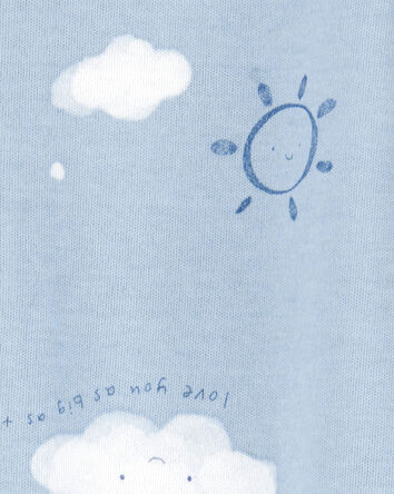 Baby Cloud Print 2-Way Zip Cotton Sleep & Play Pajamas - Blue, 