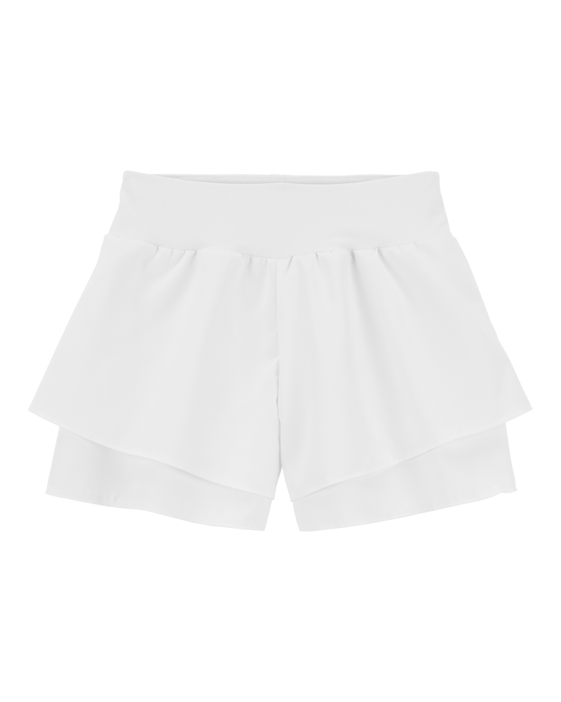 Kid Flowy Layered Flip Short - White, image 1 of 5 slides