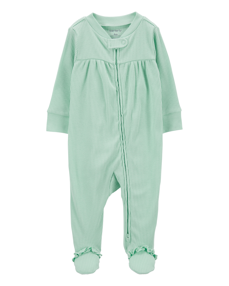 Baby Textured 2-Way Zip Sleep & Play Pajamas, image 1 of 4 slides