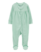 Baby Textured 2-Way Zip Sleep & Play Pajamas, image 1 of 4 slides