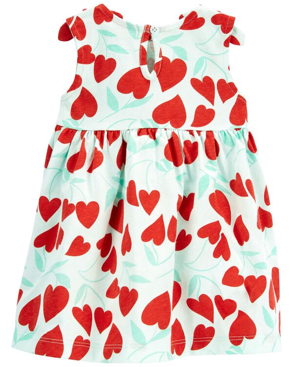 Blue/Red Baby Heart Jersey Dress