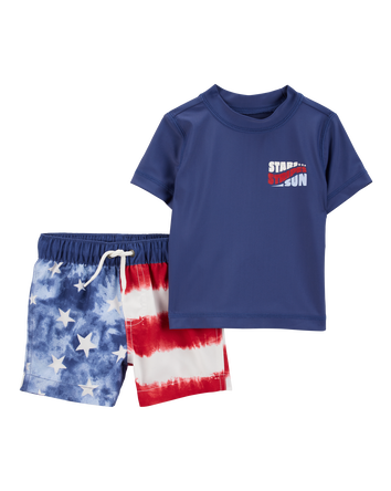Baby 2-Piece Fourth of July Rashguard Set, 