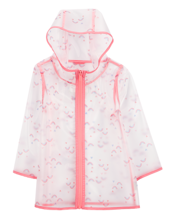 Rainbow Translucent Rain Jacket - Pink, 