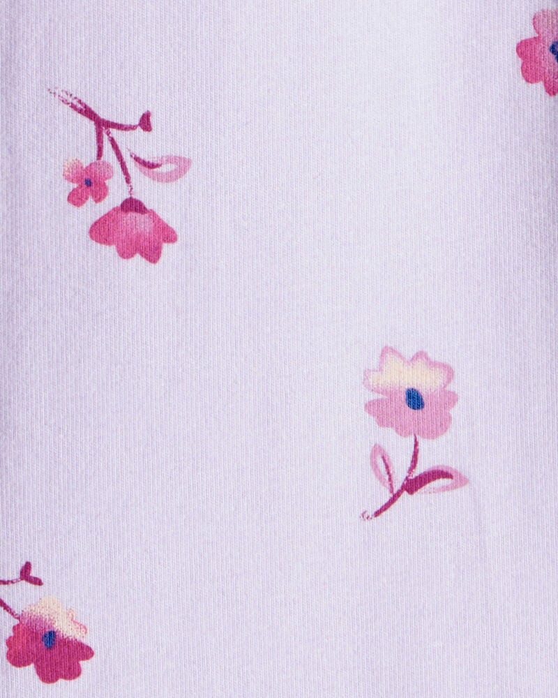 Toddler Girl Floral Cotton Flare Pull-On Stretch Leggings - Purple, image 3 of 4 slides