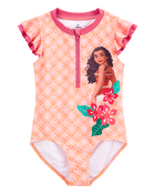 Kid Disney© Moana 1-Piece Swimsuit - Orange, image 1 of 3 slides